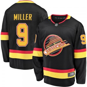 J.T. Miller Vancouver Canucks Fanatics Branded Premier Black Breakaway 2019/20 Flying Skate Jersey