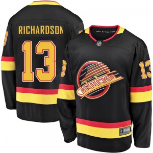 Brad Richardson Vancouver Canucks Fanatics Branded Premier Black Breakaway 2019/20 Flying Skate Jersey