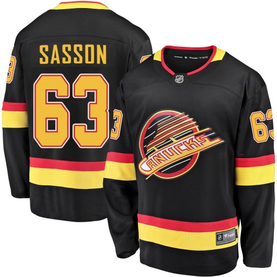 Max Sasson Vancouver Canucks Fanatics Branded Premier Black Breakaway 2019/20 Flying Skate Jersey