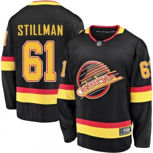 Chase Stillman Vancouver Canucks Fanatics Branded Premier Black Breakaway 2019/20 Flying Skate Jersey