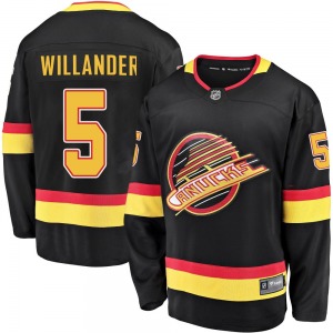 Tom Willander Vancouver Canucks Fanatics Branded Premier Black Breakaway 2019/20 Flying Skate Jersey