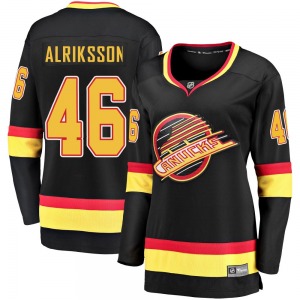 Women's Vilmer Alriksson Vancouver Canucks Fanatics Branded Premier Black Breakaway 2019/20 Flying Skate Jersey