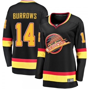 Women's Alex Burrows Vancouver Canucks Fanatics Branded Premier Black Breakaway 2019/20 Flying Skate Jersey