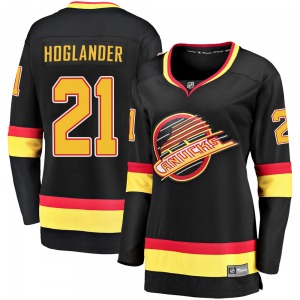 Women's Nils Hoglander Vancouver Canucks Fanatics Branded Premier Black Breakaway 2019/20 Flying Skate Jersey