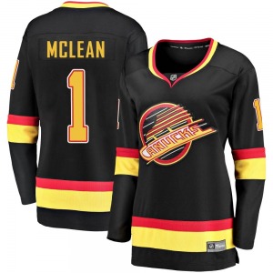Women's Kirk Mclean Vancouver Canucks Fanatics Branded Premier Black Breakaway 2019/20 Flying Skate Jersey