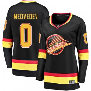 Women's Aleksei Medvedev Vancouver Canucks Fanatics Branded Premier Black Breakaway 2019/20 Flying Skate Jersey