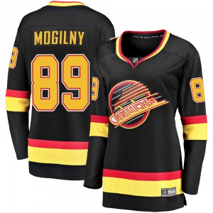 Women's Alexander Mogilny Vancouver Canucks Fanatics Branded Premier Black Breakaway 2019/20 Flying Skate Jersey