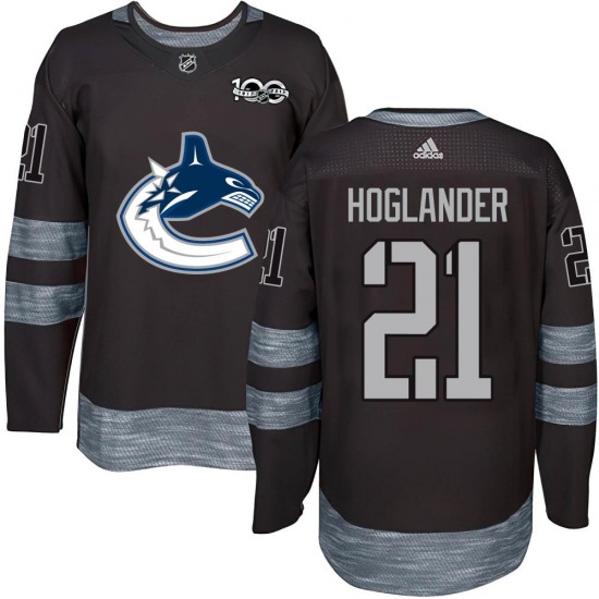 Nils Hoglander Vancouver Canucks Authentic Black 1917-2017 100th Anniversary Jersey