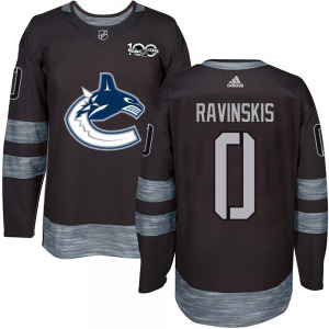 Anri Ravinskis Vancouver Canucks Authentic Black 1917-2017 100th Anniversary Jersey