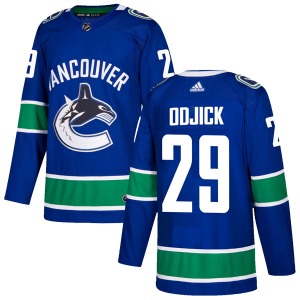Youth Gino Odjick Vancouver Canucks Adidas Authentic Blue Home Jersey