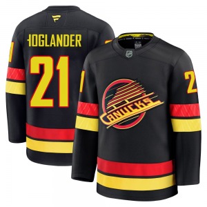 Youth Nils Hoglander Vancouver Canucks Fanatics Premium Black Alternate Jersey