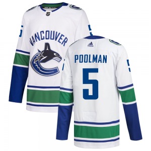 Youth Tucker Poolman Vancouver Canucks Adidas Authentic White zied Away Jersey
