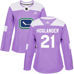 Women's Nils Hoglander Vancouver Canucks Adidas Authentic Purple Fights Cancer Practice Jersey
