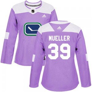 Women's Ty Mueller Vancouver Canucks Adidas Authentic Purple Fights Cancer Practice Jersey