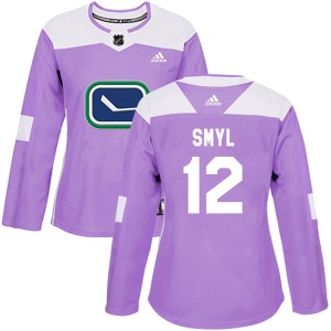 Women's Stan Smyl Vancouver Canucks Adidas Authentic Purple Fights Cancer Practice Jersey
