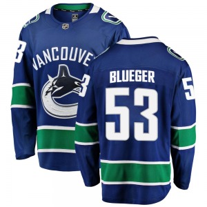 Youth Teddy Blueger Vancouver Canucks Fanatics Branded Breakaway Blue Home Jersey