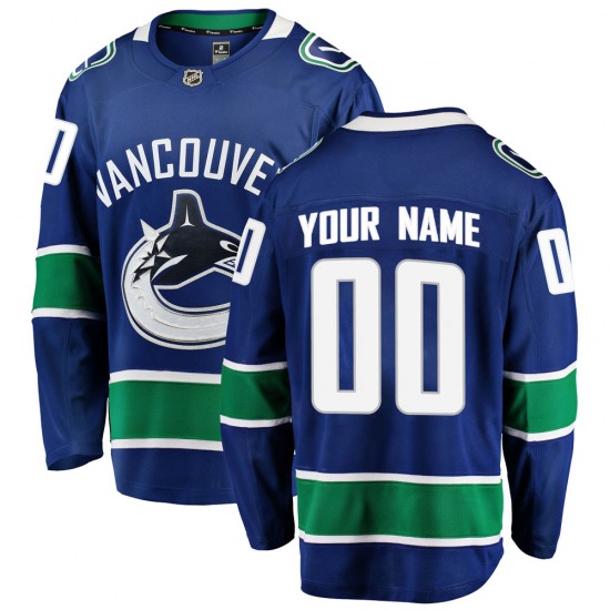 Youth Custom Vancouver Canucks Fanatics Branded Breakaway Blue Custom Home Jersey